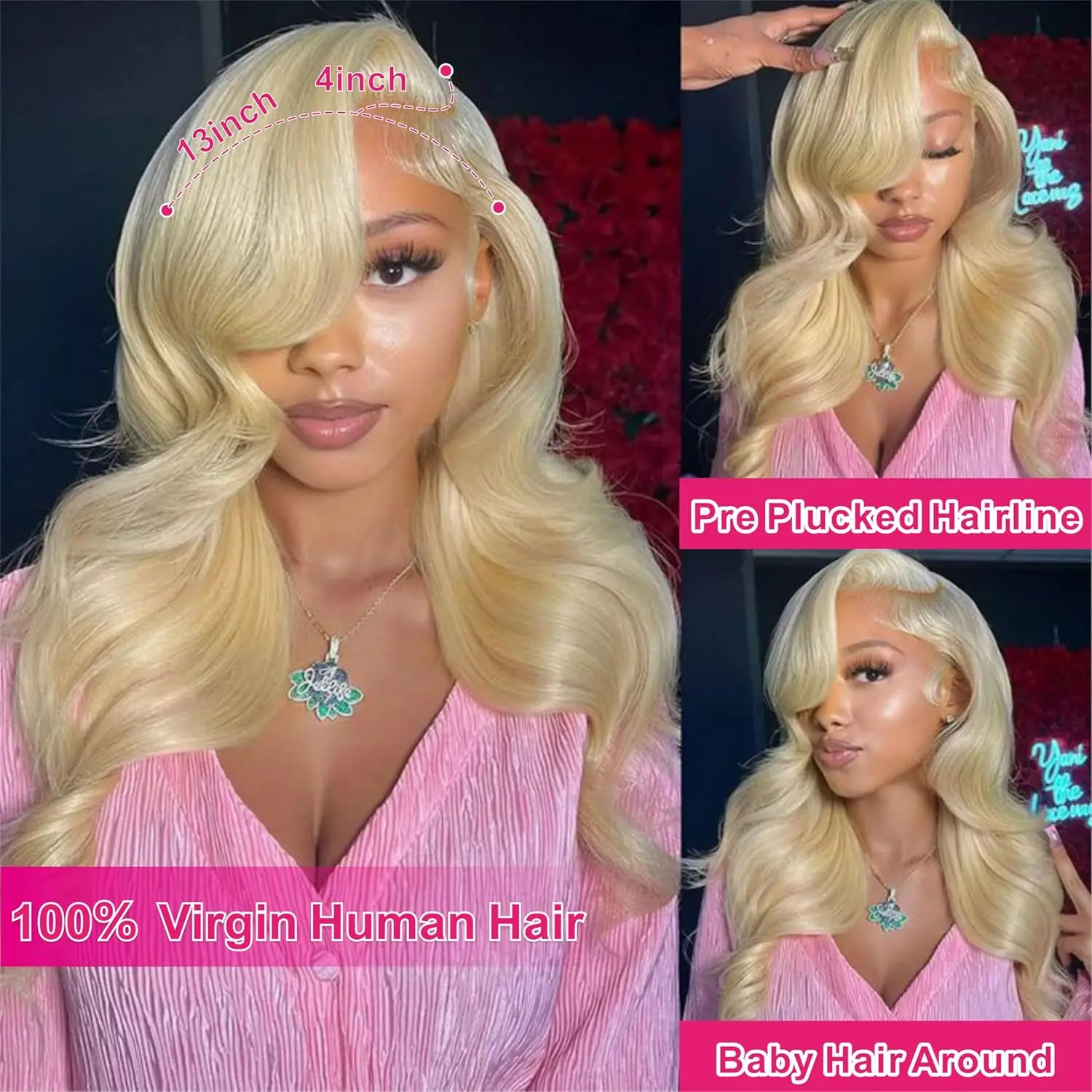 28 Inch 613 Lace Front Wig Human Hair wig 200% Density Blonde Lace Front Wigs 13x4 Body Wave Lace Frontal Wigs Human Hair