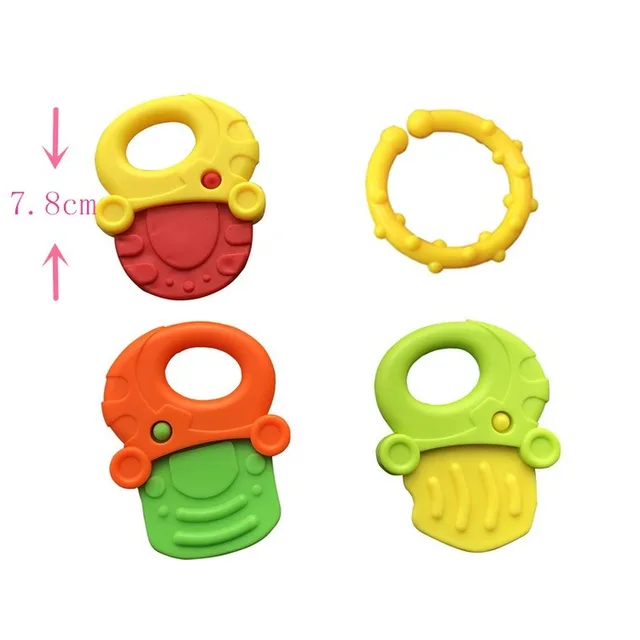 Baby Fruit Style Soft Rubber Rattle Teether Toy 6