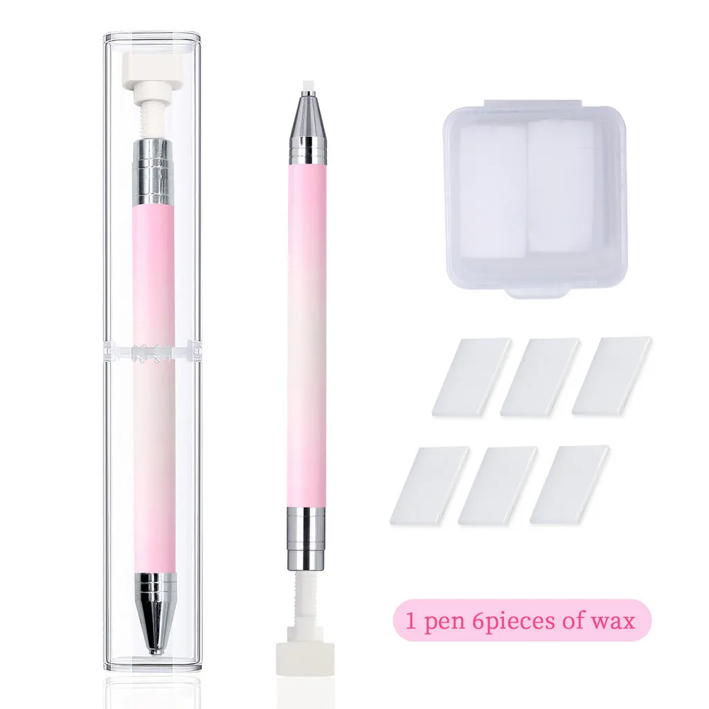 Nail Dotting Pen Tool For Rhinestone Gradient PVC Holder Diamond Suction Rotary Rhinestone Picker With 6pcs Wax Manicure Sets nail art tools,nail art pen,nail art picking tools,rhinestone picker pen,rhinestone picking tool