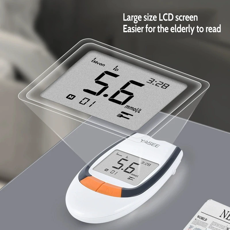 YASEE GLM-77 Blood glucose meter Monitor Kit Test Strip Lancet Medical Diabetes testing Sugar measuring device checking blood
