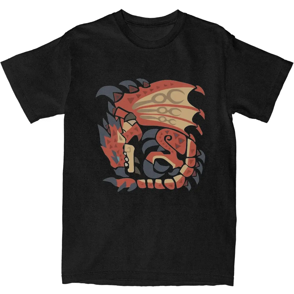 Rathalos Aesthetic Summer Cotton Fashion Tee - Men's Short-Sleeve Custom Design T-Shirt