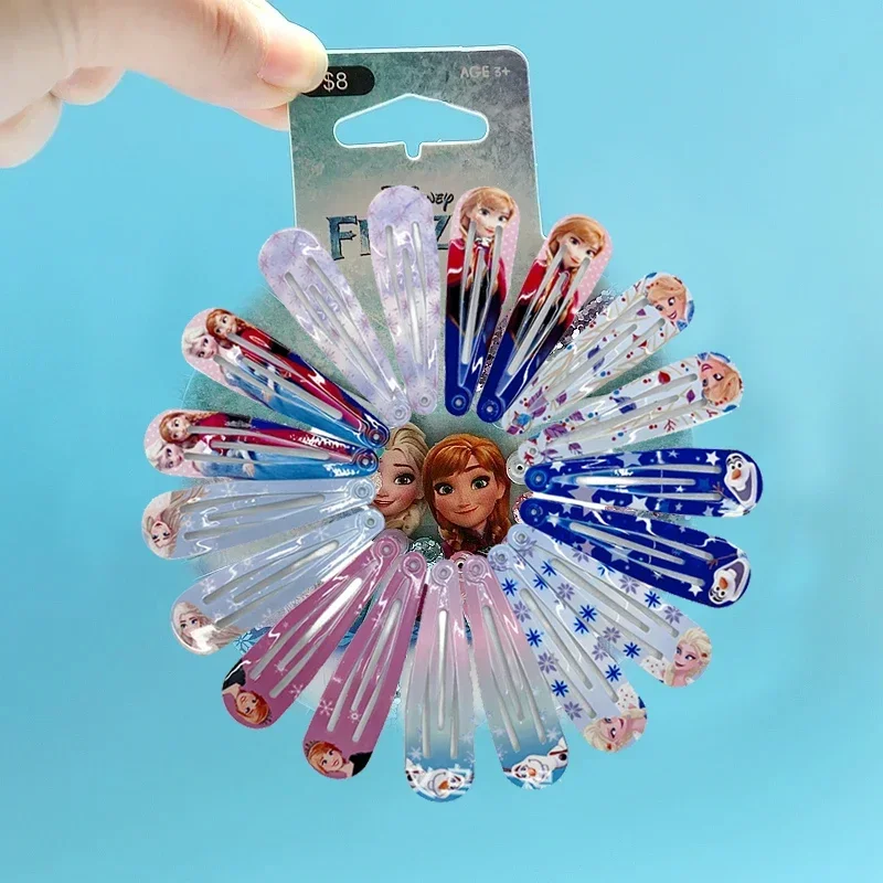 

12pcs Frozen Disney Hairpins Anime Jewelry Accessor Elsa Anna Kawaii Headwear Fashion Headdress Hairgrip Girl Kids Birthday Gift