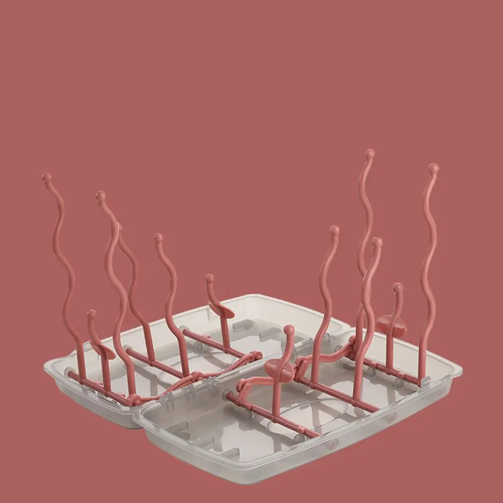 Portable Cup Baby Bottle Double Sided Tree Shape Pacifier Cleaning Dryer Nipple Rack Drying Rack Bottle Rack Bottle Storage