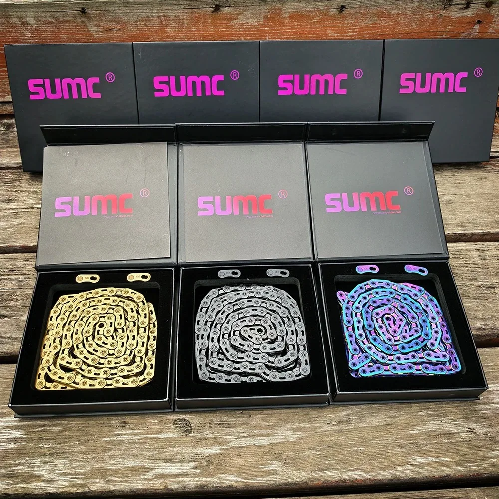 SUMC Bicycles 12-Gang Hollow Crescent Premium Fahrradkette für SRAM System Rennrad- und Mountainbikes 126 Glieder Fahrradkettenteile – Detail 4