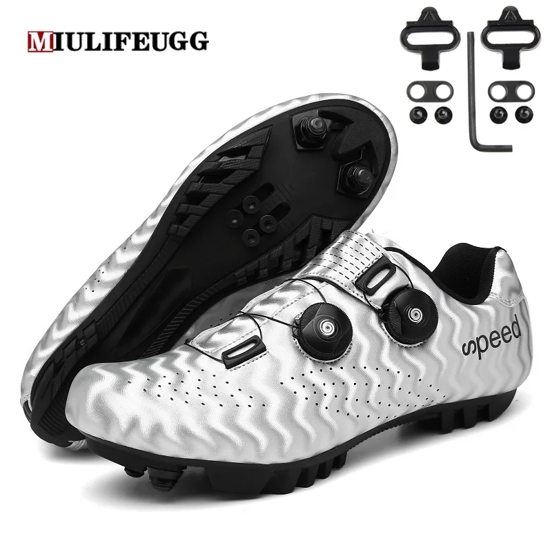 Speed Cycling Flat Shoes MTB with Clits Route Men Road Dirt Bike Sneakers Racing Women Bicycle Mountain Footwear Cleat Spd