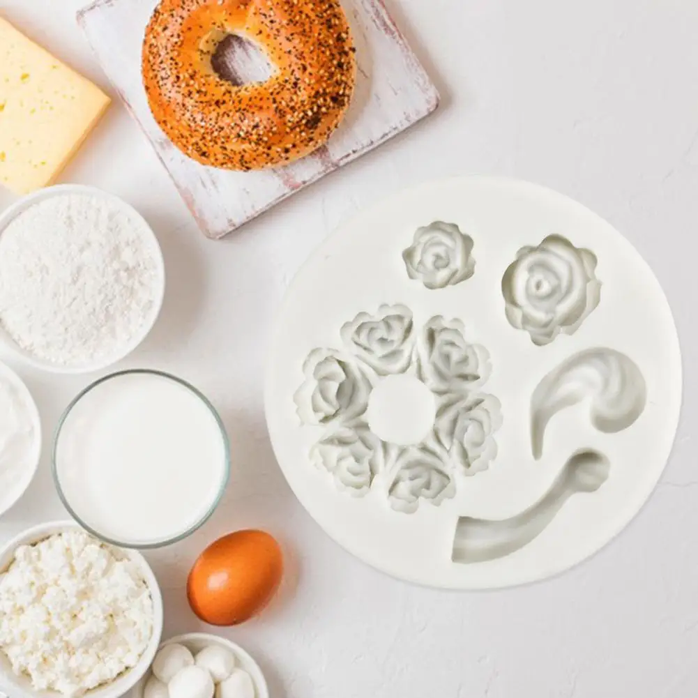 5.4cm Silicone Flower Rose Shape Mold Teapot Chocolate Fondant Make Desserts Mould Cake Molding Stencil DIY Clay For Kitchen