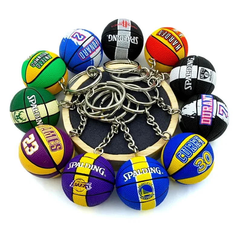 

Basketball Souvenirs Keychain Rubber PVC Match Ball Keyring Basketball Fans Collectible Pendants Key Chian Toy for Boy Friend