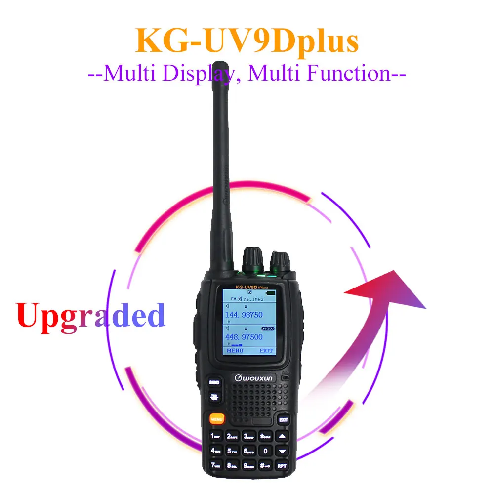 Wouxun KG-UV9D Plus WalkieTalkie Multi Bands  kg-uv9dplus Radio Station 76-174/230-250/350-512/700-985MHz FM Transceiver