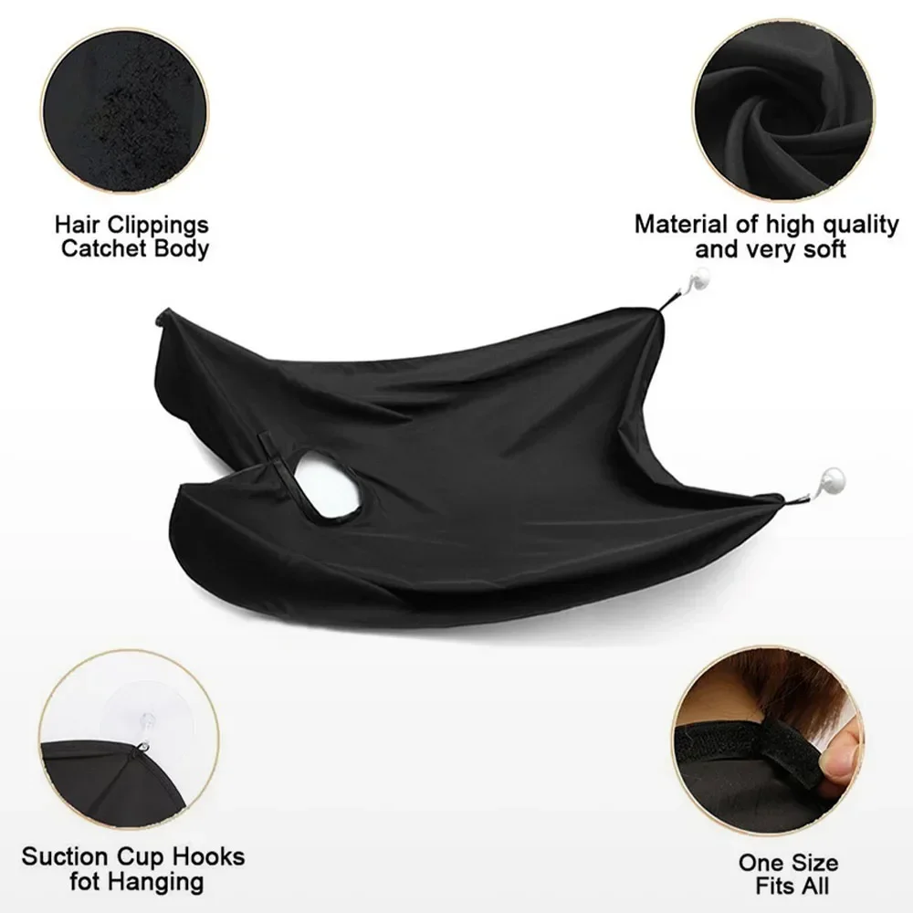 Beard Catcher Cape Bib Mirror Suction Cup Apron Hair Shave Beard Catcher Clean Care Waterproof Floral Cloth With Two Suctio 5