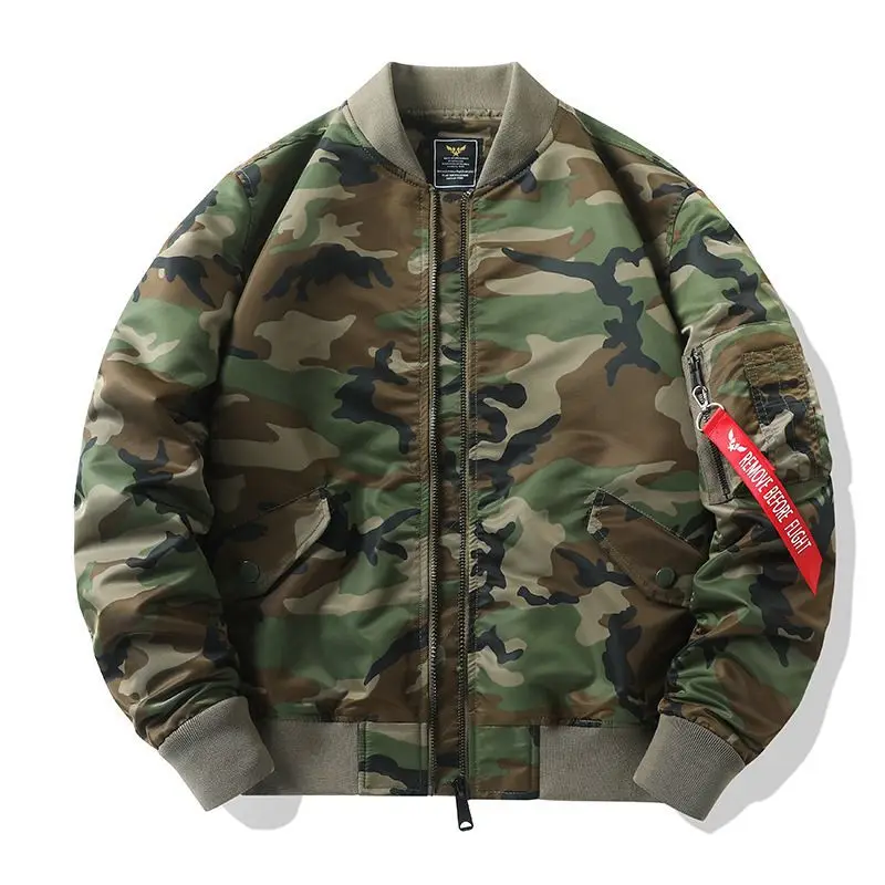 Elmsk 2023 Spring and Autumn American casual camouflage flying jacket Men's loose and comfortable baseball jacket Fashion versat