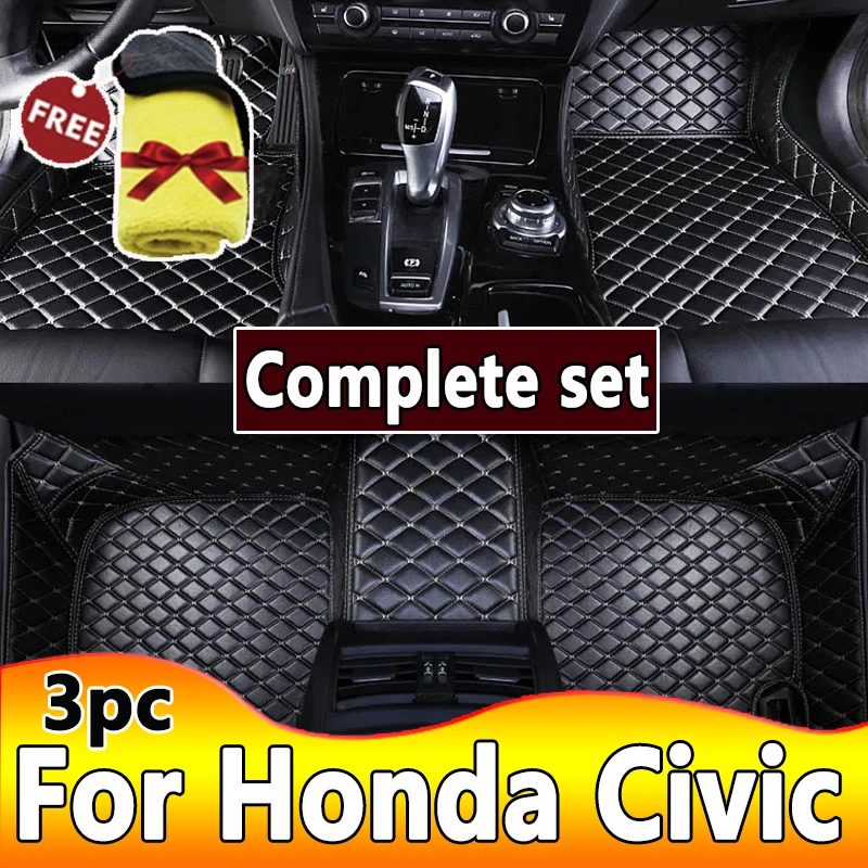 

Car Floor Mats For Honda Civic 2015 2014 2013 2012 Auto Decoration Leather Carpets Accessories Styling Parts Protect Waterproof