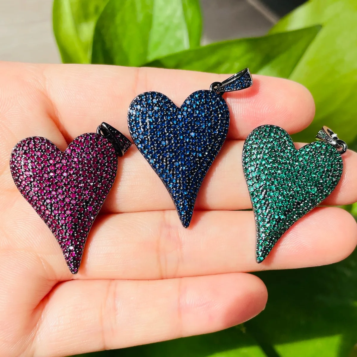 5Pcs Metal Heart Pendant Charms For Woman Jewelry Making Handcraft