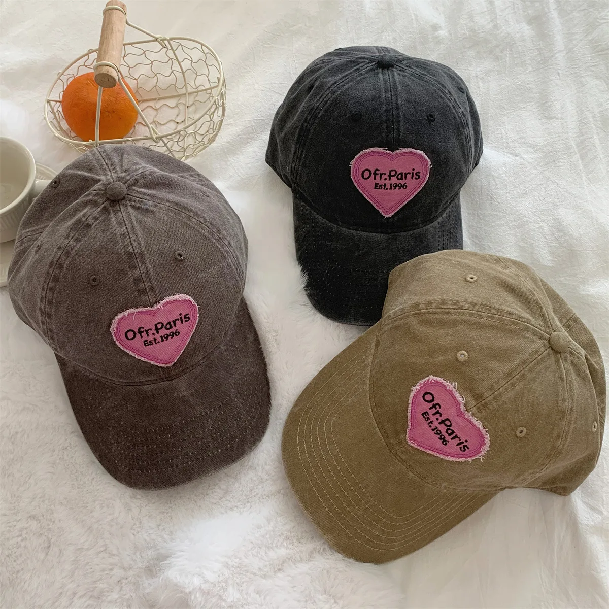 Women Baseball Cap Vintage Washed Cotton Soft Top Dad Hat
