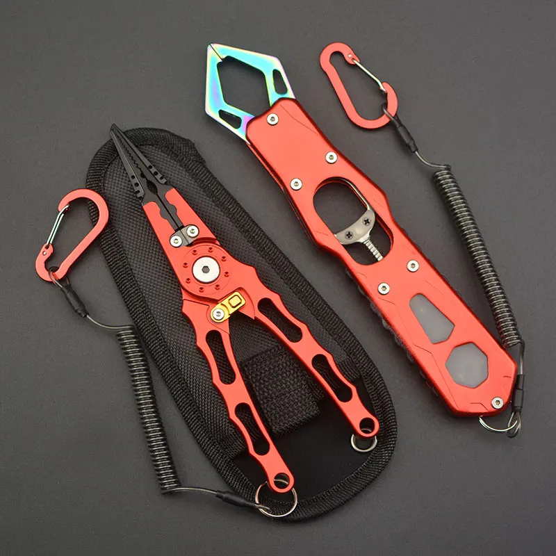 다기능 알루미늄 합금 낚시 클램프 훅 리무버 라인 커터 리드 홀더 낚시 장비 세트 야외 캠핑 여행 용품