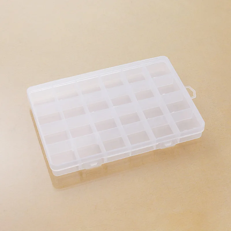 

24 Grid Transparent Plastic Jewelry Box New Rectangle Storage Box for Component Necklace Earrings Ring Box Organizer Wholesale