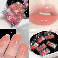 10-Color Lip Jelly Plate Mirror Crystal Lip Gloss Moisturizing Water Glass Red Orange Lip Oil Balm Sexy Plump Makeup Palette 2