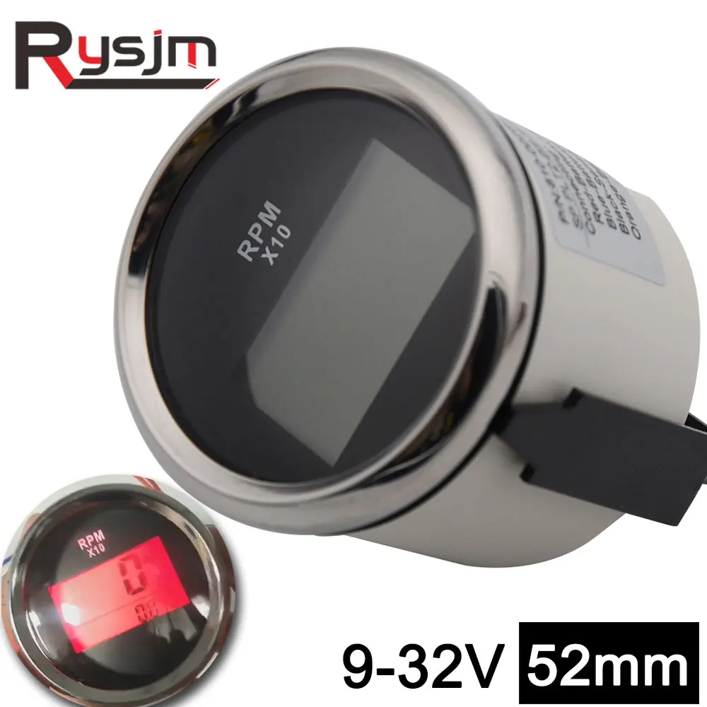 Hd Digital 52mm Tachometer 09990 Rpm Meter For Diesel Motor Engine
