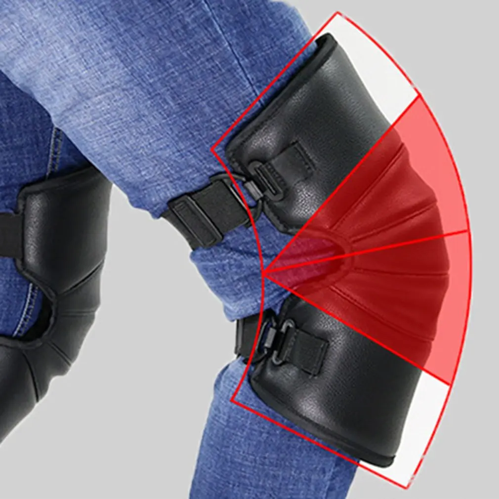 Warme Motorrad-Knieschoner aus PU-Leder, winddicht, kältebeständig, für den Winter, Outdoor-Schutzausrüstung, Zubehör – Detail 2