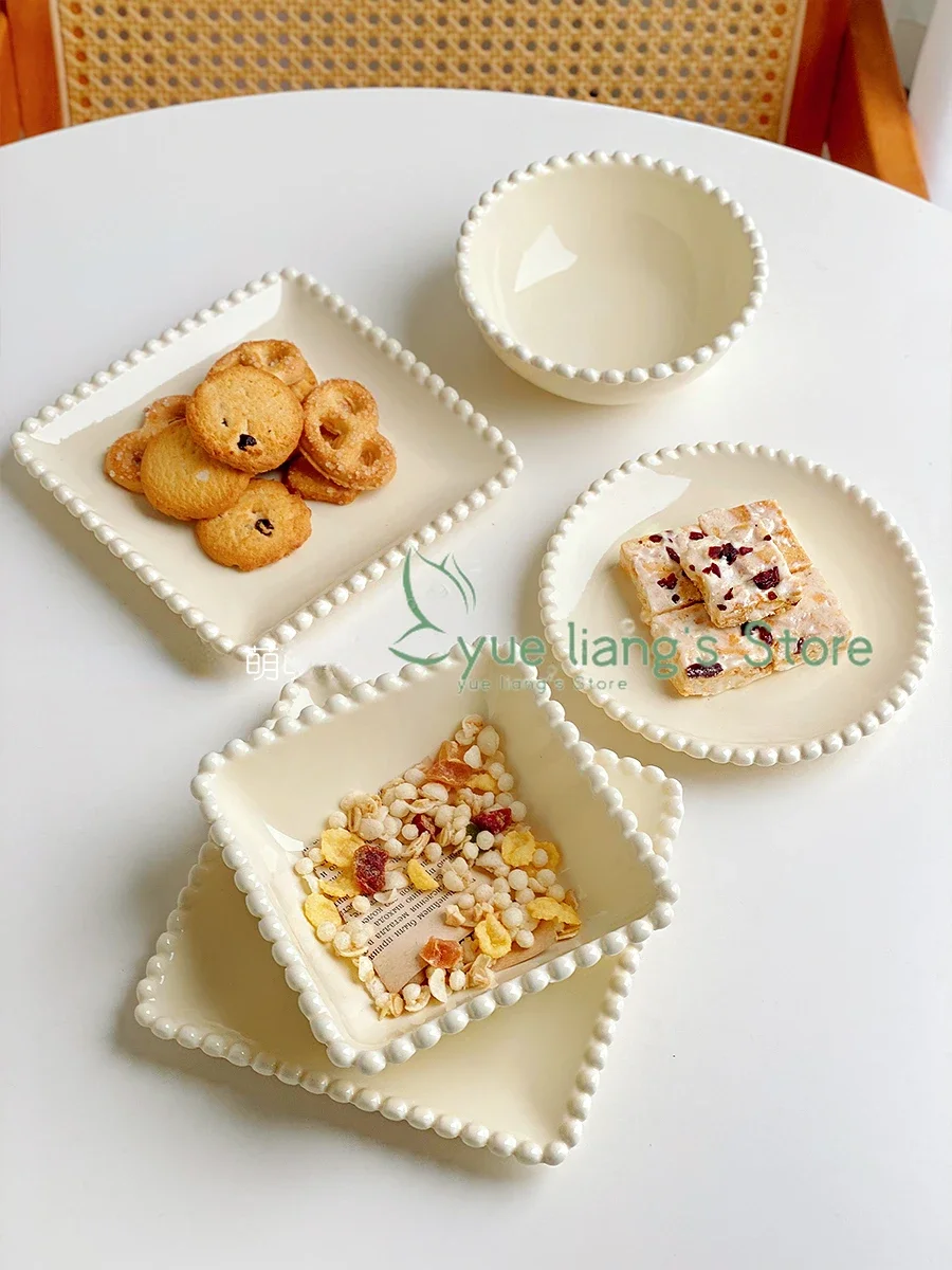 Porcelain Pearl Shaped Kitchen Tableware,Serving Plate,Rice Bowl,Dessert,Yogurt Bowls,Microwave,Oven,Dishwasher Safe