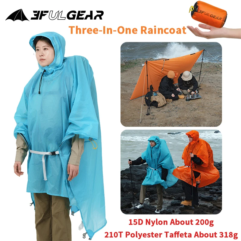 3F UL GEAR Ultralight Raincoat Waterproof PU5000 Outdoor Camping