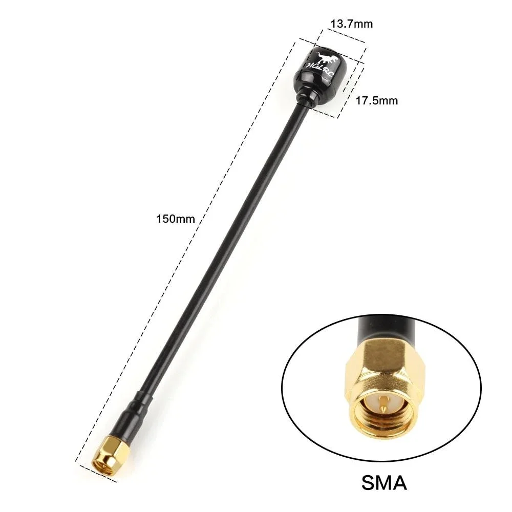 HGLRC Mini Long Range Hammer Antenna Mini RHCP LHCP Spin SMA UFL MMCX Angle 5.8G 2.5dBi 135mm RC FPV Racing Drone