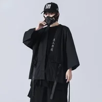 2024 New Japanese Traditional Black Kimono Cardigan Diablo Samurai Ninja Cosplay Suit Chinese Hanfu Style Coat Streetwear - Image 4