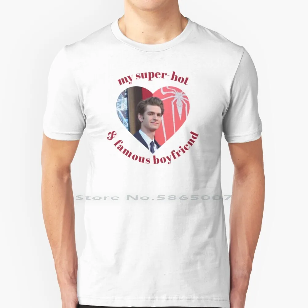 La Mia Maglietta Super Hot E Famosa Boyfriend (Andrea) 100% Cotone Andrea Spidey Simpatico Fidanzato Materiale Complesso Divertente Meme Scherzo