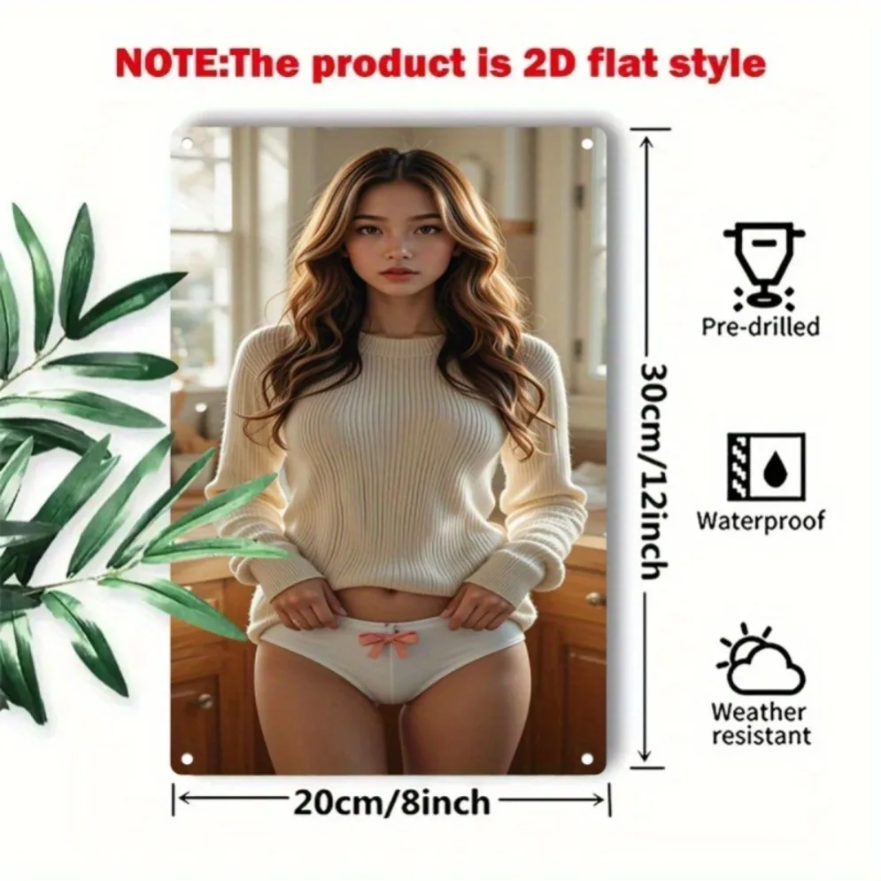 빈티지 메탈 월 아트 사인, 2D 플랫 레트로 틴 사인 홈 바 카페 장, 방수 크리스마스 선물