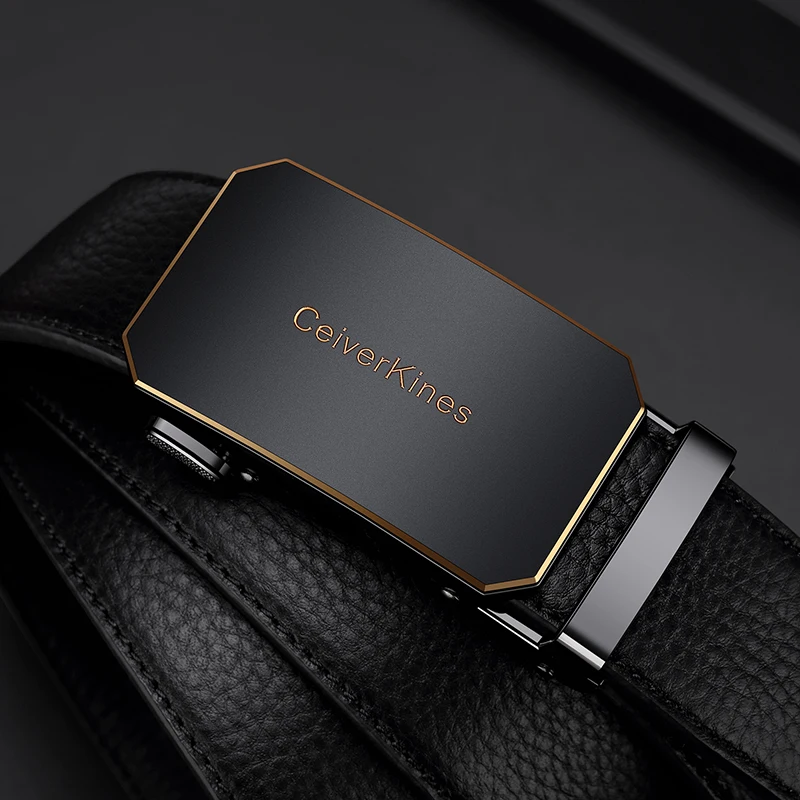 Cinturón de piel genuina para hombre con hebilla automática_voghion.com