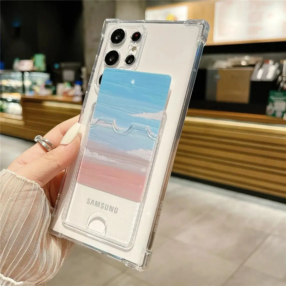 Clear Shockproof Soft TPU Wallet Case 4