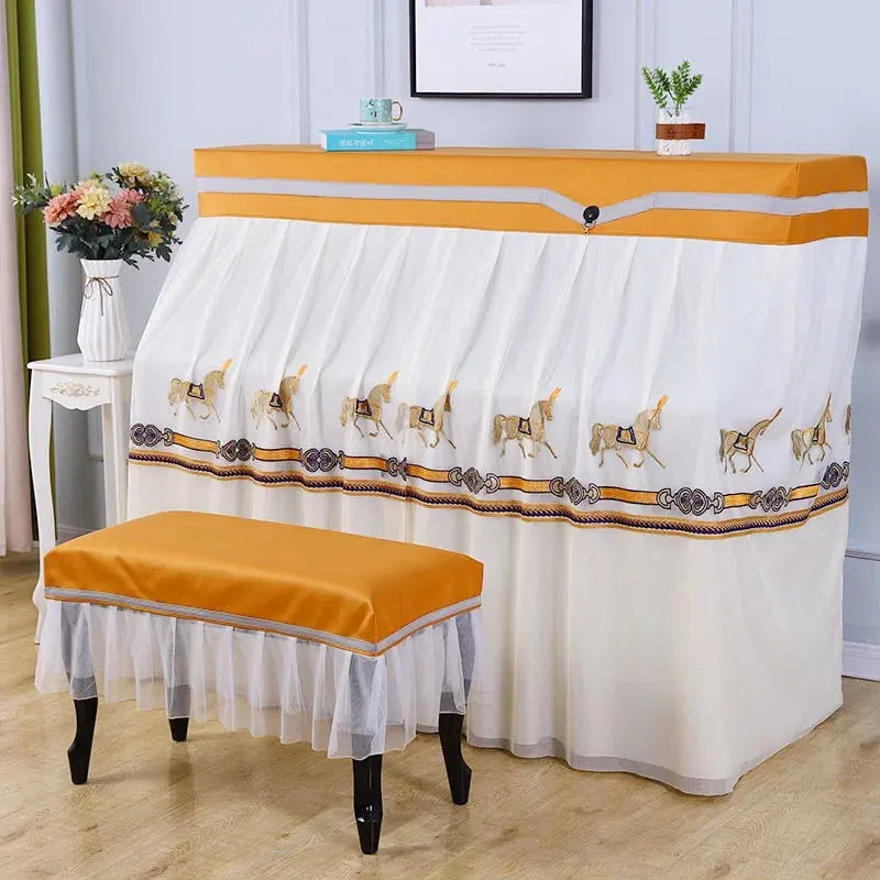 Nordic All Inclusive Piano Cover Stool Covers Modern Minimalist Keyboard Dust Proof Cover Protective Anti-scratch Piano Cloth