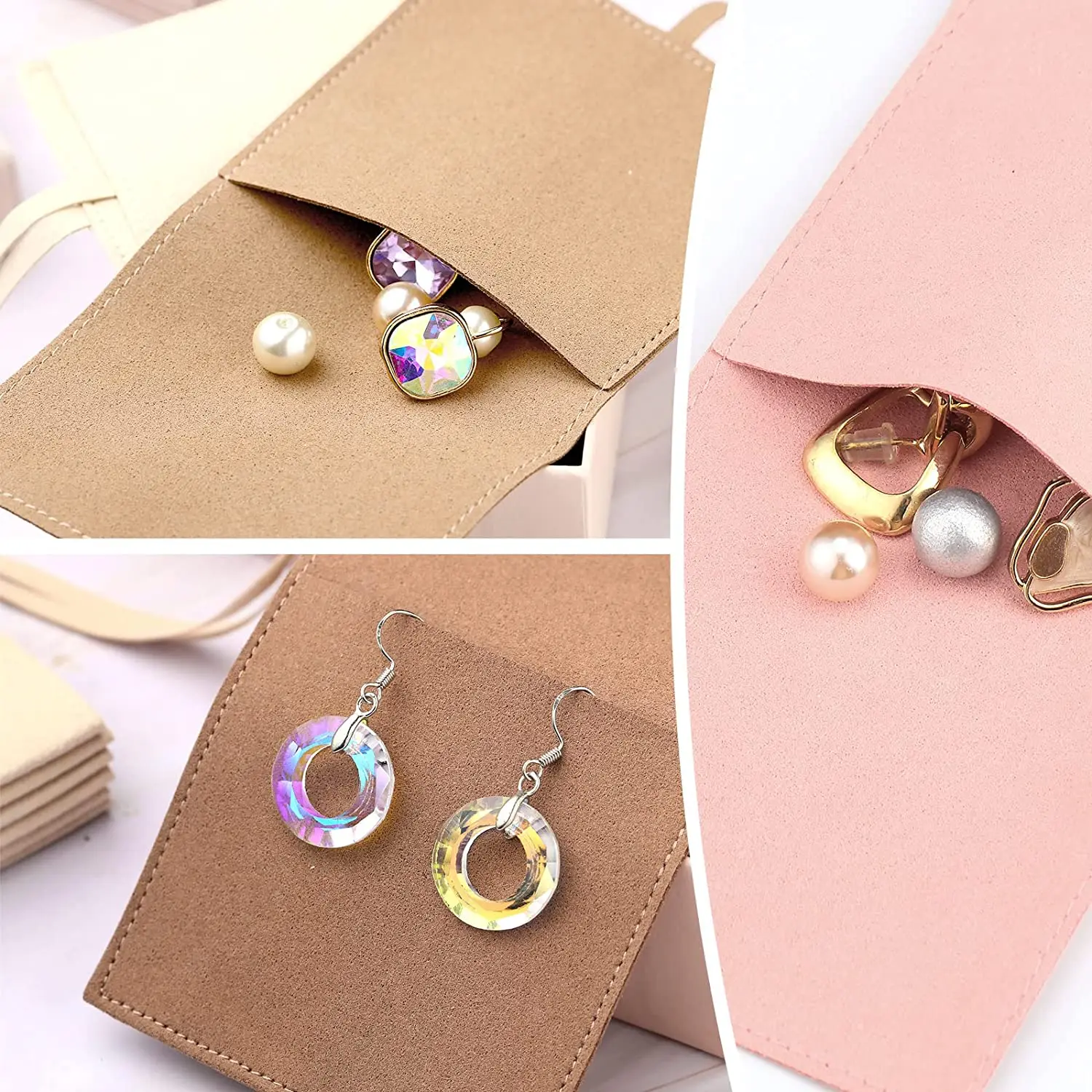 40 Pcs 8x8cm Microfiber Jewelry Pouch Packaging Bag Luxury Small Jewelry  Gift Bags Necklace Packaging - AliExpress