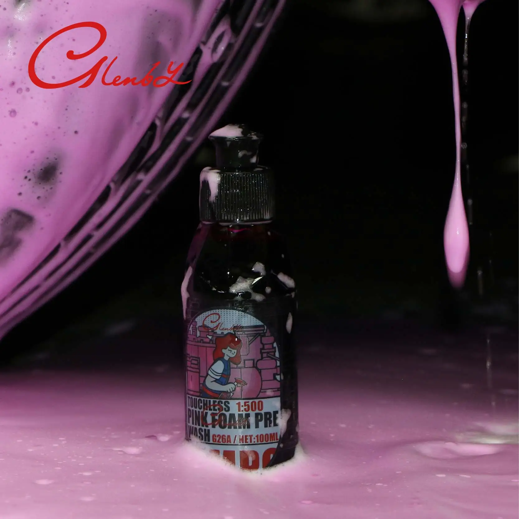 Pink pre-lotion surface cleaning foam car wash soap, removing sediment, suitable for cars, trucks, motorcycles, RVs, etc. 4