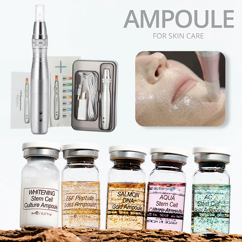 Derma Pen Wireless Professional Microneedle Therapy Pen Stayve BB Cream Glow Set Whitening Ampoule Essence with Cartridge Needle dr pen ultima m5 electric derma pen meso micro needle machine derma pen cartridges microneedle mesotherapy m5 skin care tool