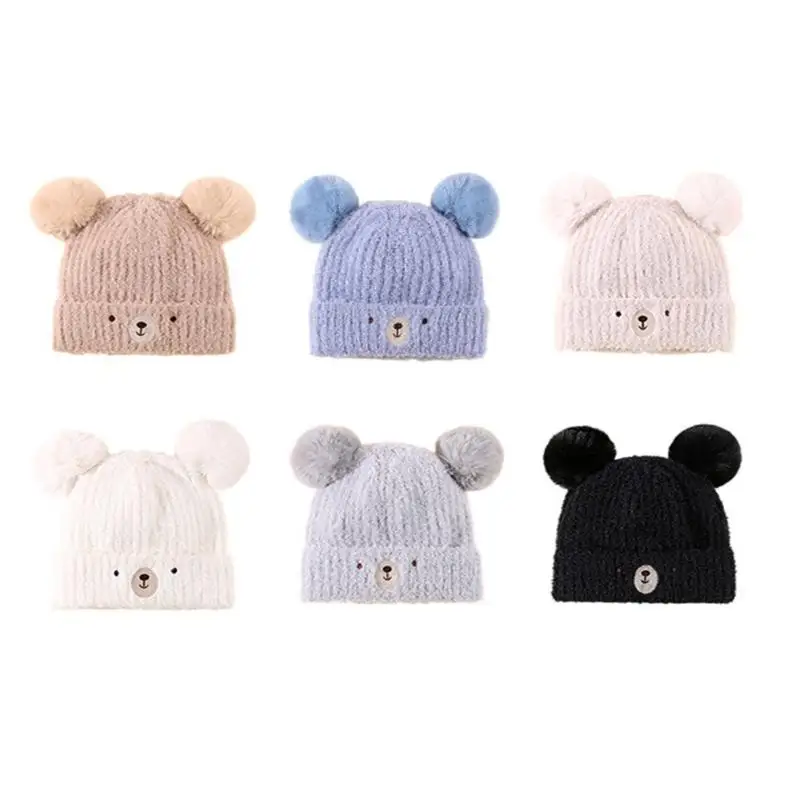 

Hairball Bonnet Cap Bear Beanie Hat Winter Warm Hat for Boy Girl 1-5Years