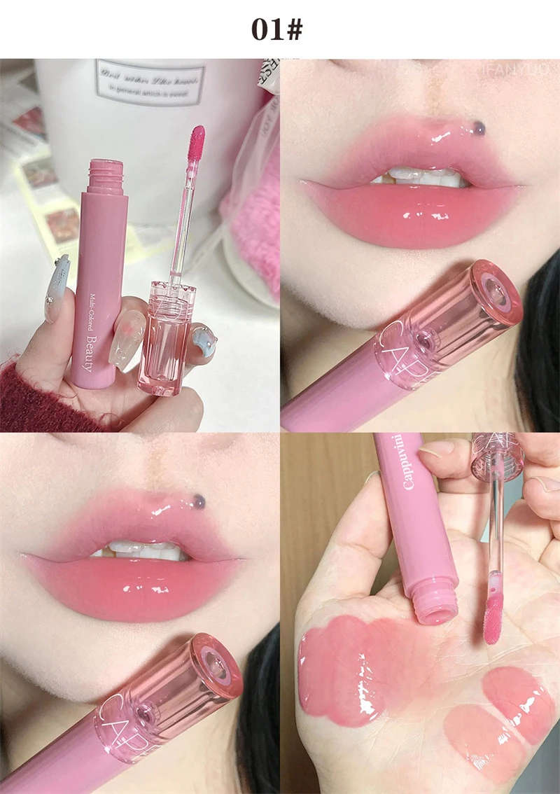 Waterproof Jelly Lip Glaze Moisturising Glossy Tint Lip Makeup_voghion.com