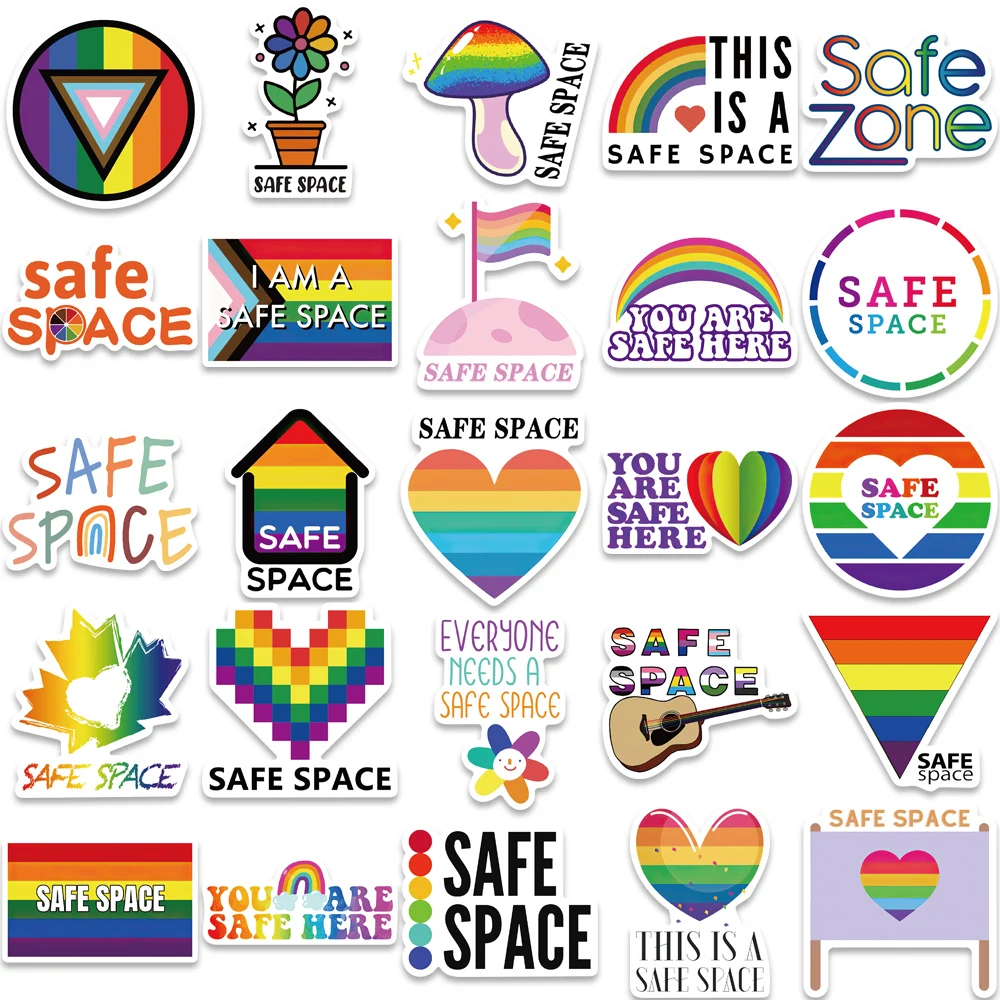 Cartoon Public Safe Space Stickers graffiti Sticker 50pcs for DIY Luggage Laptop Motorcycle Sticker cartoon stickers decorative stickers colorful stickers graffiti stickers