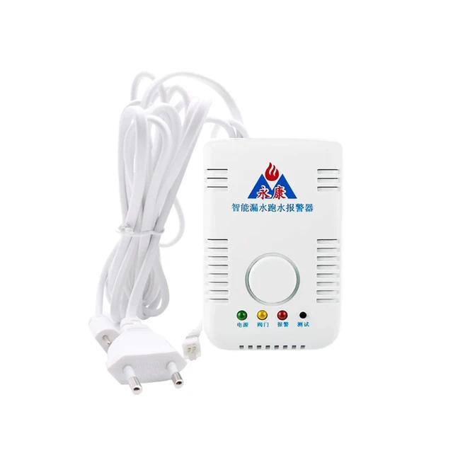 AC220V Water Leakage Detection Alarm System 85dB Loud Beeping Voice and Smart Manipulator Valve and 1.5 meter Sensing Cable 2