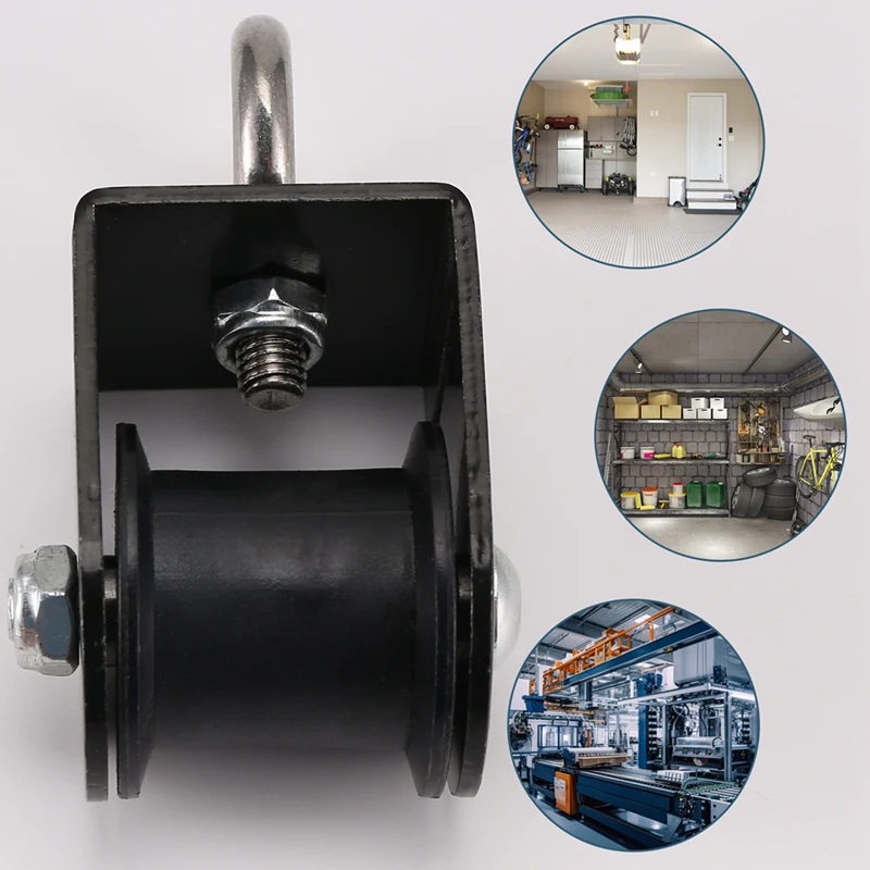Lifting Rope Pulley Bearing Block Pulley Wheel Portable Heavy Duty Mute Roller DIY Gym Exercise Equipment 5