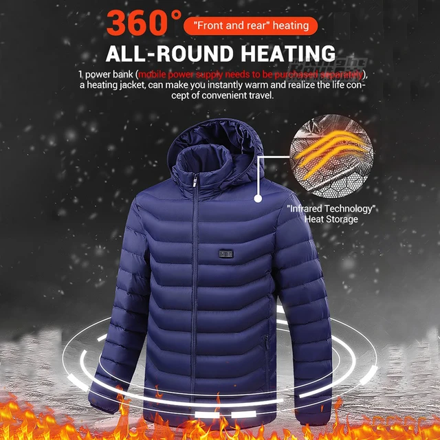 Chaqueta calefactora USB para hombre y mujer, chaleco calefactable de 9  áreas, abrigo para caza, senderismo, Camping, Otoño e Invierno - AliExpress