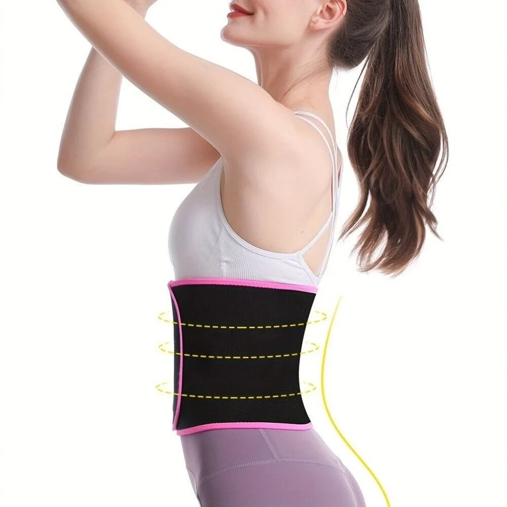 New Silver Ion Slimming Sweat Belt Adjustable Fat Burning Waist Tummy Trimmer Elastic Belly Sweat Girdle Belt Men and Women
