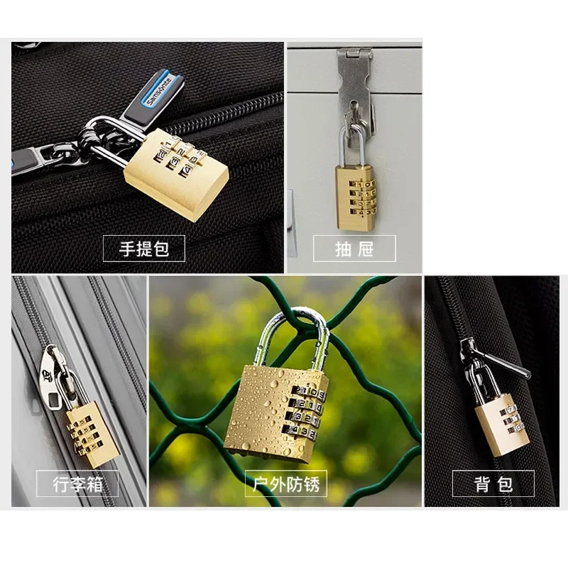 Password Lock For Door Solid Brass Digital Combination Padlock Gym Outdoor Locker Copper Stainless Steel door lock digit combination lock combination lock mini padlock security padlock travel padlock luggage padlock door safety lock