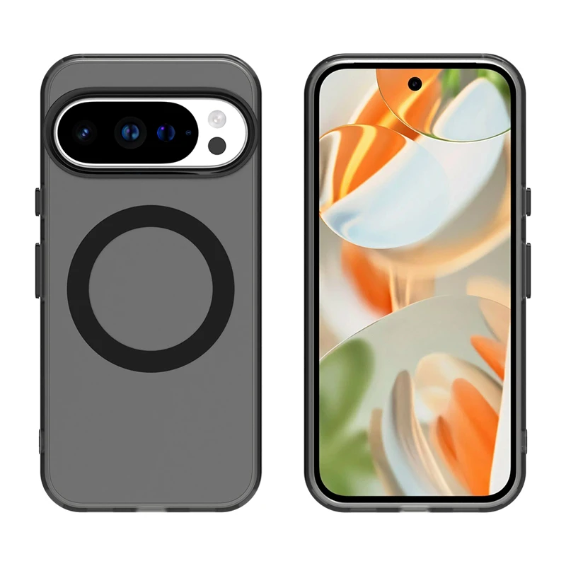 Candy Colour Magnetic Clear Transparent Slim Phone Case with PC Back and TPU Bumper