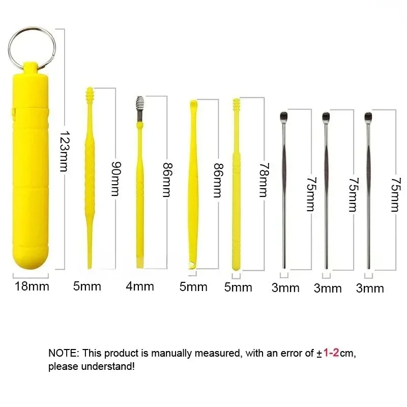 Ear Cleaner Wax Pickers Earpick Wax Remover Curette Ear Pick Cleaner Kit Spoon Care Ear Clean Tool 6