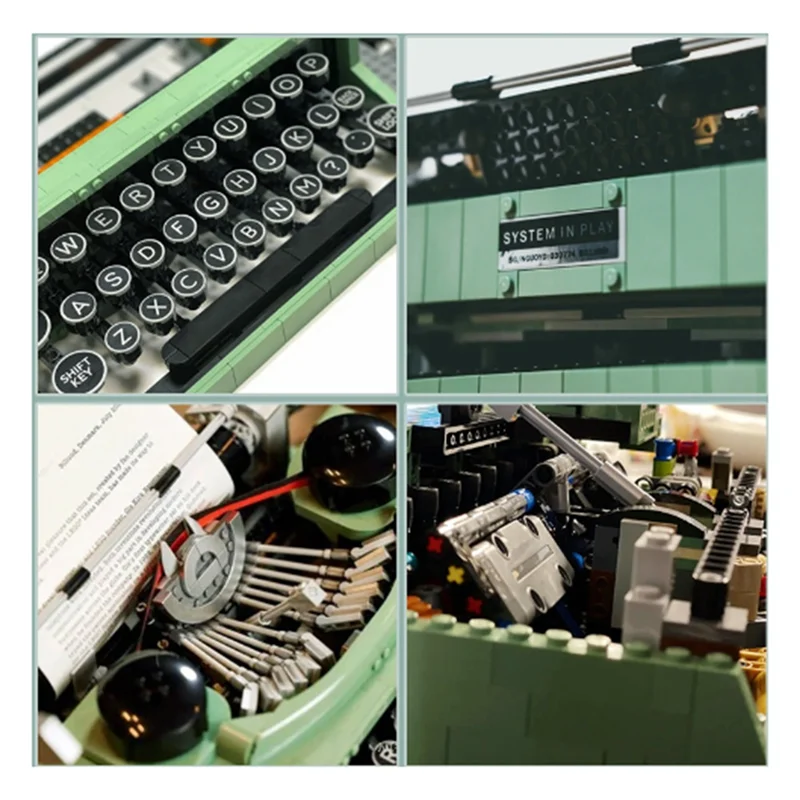 Retro Typewriter Blocks Brick Marking Machine Keyboard over 12 Years Old Kids Writing Machine Gift Toy Compatible 21327 5