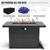 Aluminum Furniture Set with Fire Pit Table, Patio Sectional Conversation Chat Sofa Modern Seating Set 6