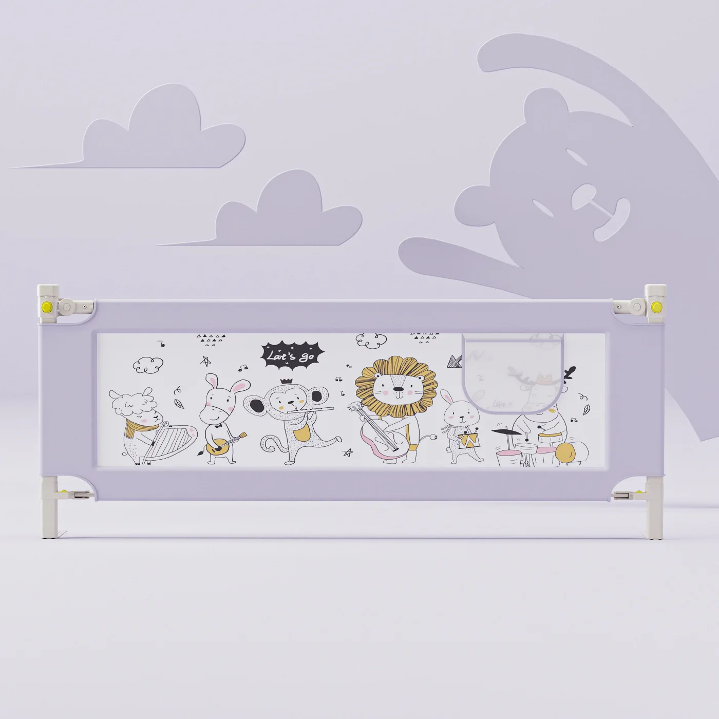 120cm 1pcs Baby Bed Guardrails Fence Adjustable Kids Playpen Guard Rail Security Foldable Fencing Gate Crib Safety (47.2inch)