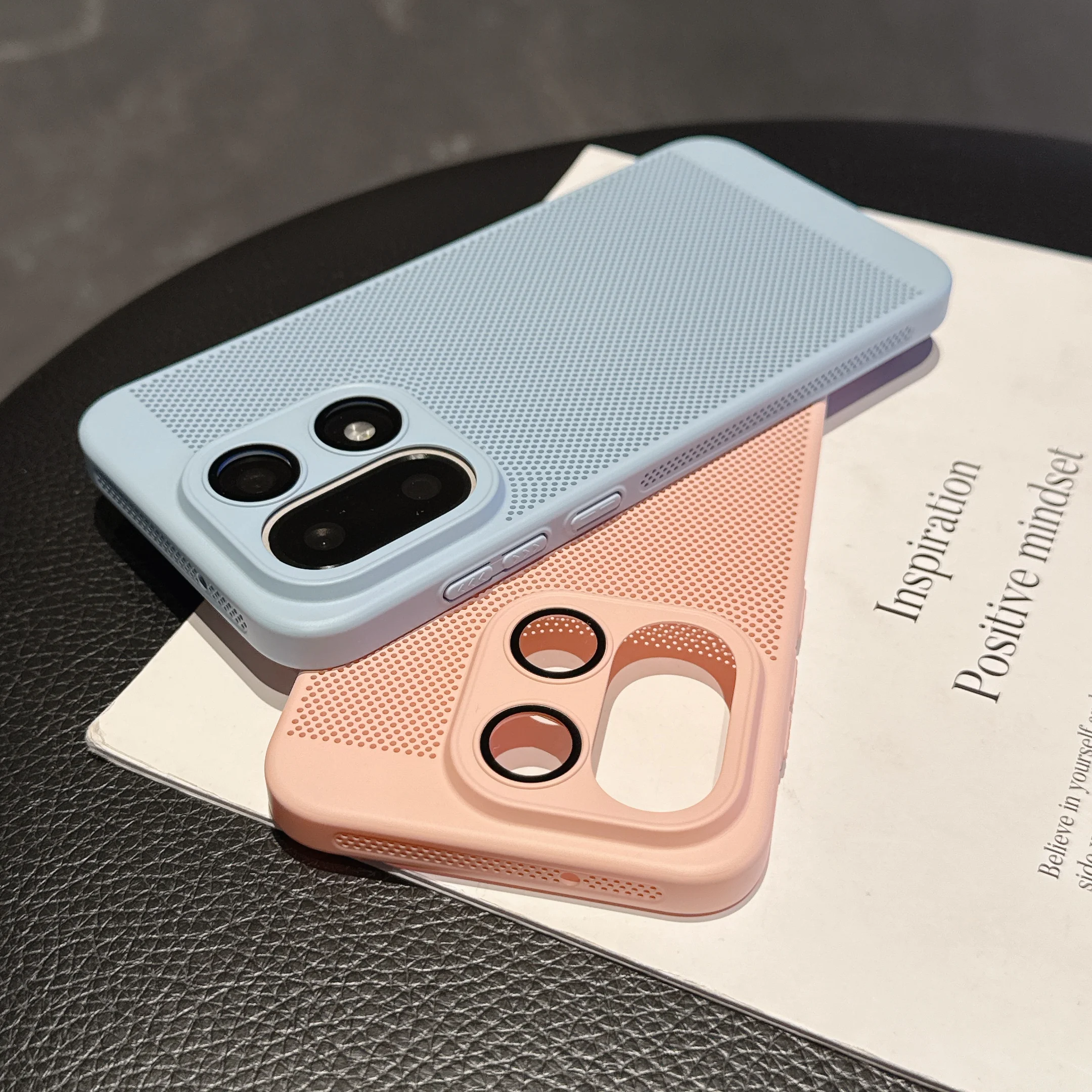 Breathable Heat Dissipation Phone Case with Glass Lens Protection and Cooling Mesh Cover