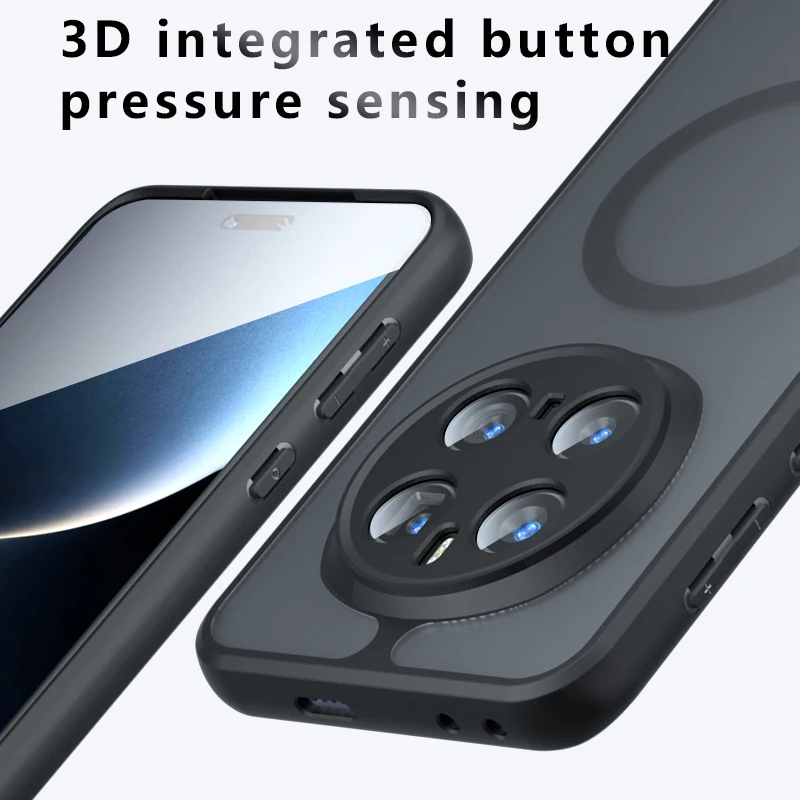 Magsafe Matte Acrylic Shockproof Phone Case with Hard Bumper and Magnetic Cover