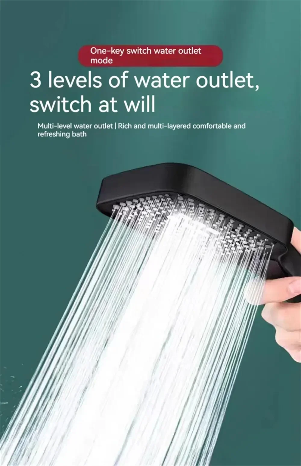 Shower Head Adjustable Large Rainfall Shower High